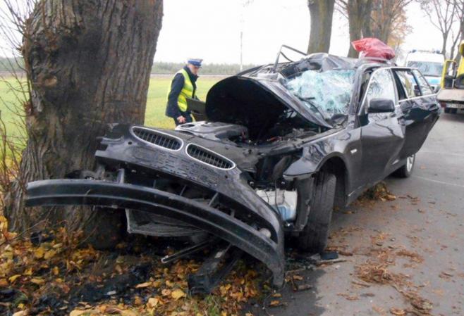 Sulechów: Pijany policjant rozbił się na drzewie